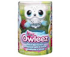 Owleez 6046148 - fliegende interaktive Spielzeug - Babyeule mit Leuchteffekten und Sound, weiß