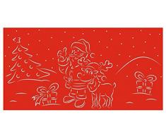 Ursus 18420072 - Silhouetten Tischlichter Filigrano Weihnachtsmann, 115 g/qm, 5 Blatt, 14 x 27 cm, rot