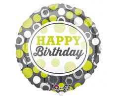 Amscan Folienballon Happy Birthday Kreise