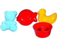 Gowi 558-51 Sandform Sven, farblich Sortiert, 4teilig im Netz, Sandkästen und Sandspielzeug