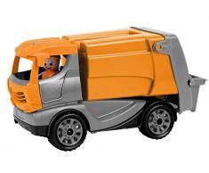 Lena 01623 - Truckies Müllwagen, stabiles Einsatz Fahrzeug ca. 22 cm, kleines Müllauto Spielfahrzeug für Kinder ab 2 Jahre, robustes Spielzeug Müllabfuhrauto für Sandkasten, Strand und Kinderzimmer