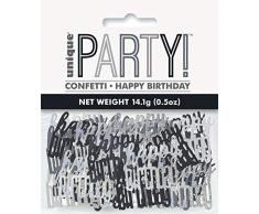 Unique Party 83821 Konfetti, schwarz/silber