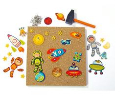 Hess Holzspielzeug 14947 - Hammerspiel Weltall, ca. 25 x 25 cm