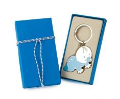 Mopec- MA887.3 Schlüsselanhänger Baby Pit Katze mit Geschenkbox, blau verziert, Mehrfarbig