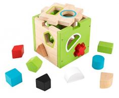 KidKraft 63247 Sortierbox Würfel aus Holz für Formen - Spielzeug für Babys, Kinder und Kleinkinder