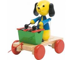 Unbekannt ZIEHTIER ZIEHFIGUR NACHZIEHTIER Hund mit XYLOPHON Holz Nachziehfigur mit