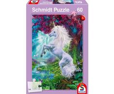 Schmidt Spiele Puzzle 56310 Einhorn im verzauberten Garten, 60 Teile Kinderpuzzle, bunt