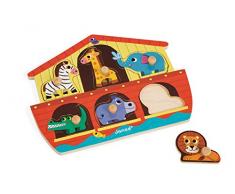 Janod 07062 - Puzzle Noahs Arche aus Holz, 6 Teile