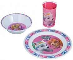 POS 29244088 - Frühstücksset mit Paw Patrol Motiv, 3 teiliges Geschirrset für Kinder bestehend aus Teller, Schale und Becher, stabiles Melamin, bpa- und phthalatfrei, spülmaschinengeeignet