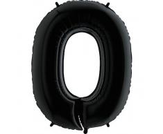 Trendario Folienballon Zahl 0 (Schwarz) - XXL Riesenzahl 100cm Ballon - Helium Luftballons für Geburtstag, Partydeko, Hochzeit (Zahl 0, Silber)