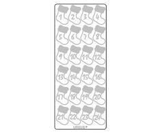 Ursus 593100124 - Kreativ Sticker, Adventskalender Stiefelchen, 5 Blatt, silber