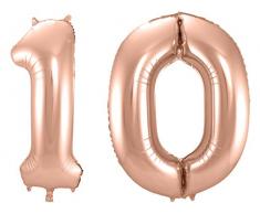 Folat 800006 - Folienballon - Zahl 10 - rosegold - ca. 86 cm hoch