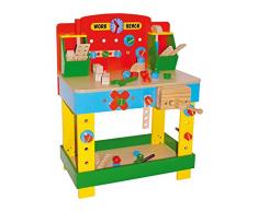 small foot 1533 Werkbank Tobi aus buntem Holz, inkl. Zubehör, Werkzeug, Schraubstock und Stauraum, ab 3 Jahren