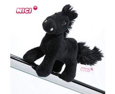 NICI Magnettier Pferd Black Cassis 12 cm – Magnet-Plüschtier Pferd – Kuscheltier mit Magnet – Stofftier Pferd – Magnettiere Plüsch NICI für Kühlschrank, Tafel, Metall – Magnet-Pferd – 44894
