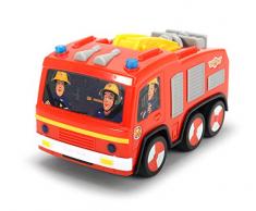 Dickie Toys Feuerwehrmann Sam Non Fall Jupiter, batteriebetriebenes Feuerwehrauto mit Runterfall-Stopp, fällt nicht vom Tisch, mit Toplicht, 14 cm