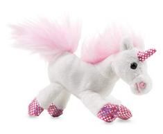 Schaffer 3545 Shiny Einhorn Plüschtier Magnet, weiß-pink, 11 cm