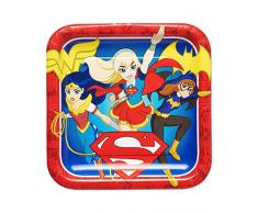 Amscan International 551609 23 cm DC Super Hero Mädchen quadratisch Papier Teller