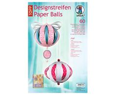 Ursus 23570099 - Designstreifen Paper Balls Inga, 60 Streifen und Zubehör für 8 Dekokugeln