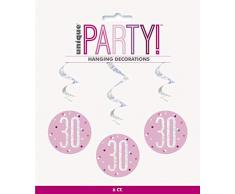 Unique Party 83811 Dekoration, Pink & Silver