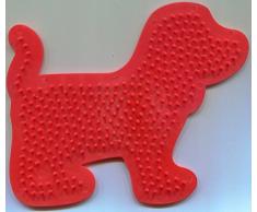 SES Creative SES00793 Bügelperlen Stiftplatte Hund Stecktafel, Rot