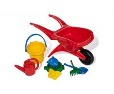 Rolly Toys 271672 Schubkarre für Kinder mit Sandspielzeug (Schaufel, Rechen, Formen, Eimer, Sieb, Gießkanne)