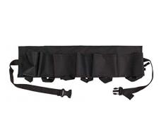 Out of the blue 93/2096 Schwarzer Flaschenhalter, Biergürtel für 6 Flaschen mit Metall Flaschenöffner, Länge ca. 124 cm, im Geschenkkarton