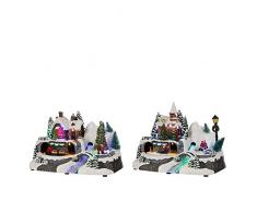 Edelman Villaggio Luminaria mit Fiberglas Weihnachtsbaum, Mehrfarbig, 8718861622218