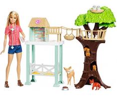 Barbie FCP78 Tierarzt-Rettungsstation und Puppe