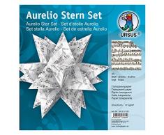 Ursus 34135100 Faltpapier, Motivpapier, Bastelpapier, Weihnachtsstern, Noten schwarz, 20 x 20 cm