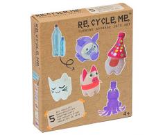 Re Cycle Me DEFG1080 Recycling Bastelspaß für 5 Modelle, Bastelset für 5 Kunstprojekte, Kreativset für Kinder ab 4 Jahre, Set zum Basteln mit Haushaltsmaterialien, Recycle Mich, Bastelmix
