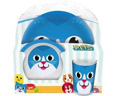 POS 22959 - Frühstücksset Katze, 3-teilig: Teller, Schüssel und Becher