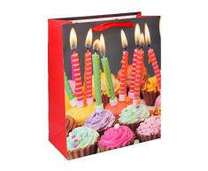 SPIRIT 403070 SB Geschenktüte Happy Bday 3 3xDsg 210g L Size, 10 STK, Farbig Seortiert