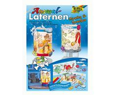 folia 953 - Ausmal - Laternen Sets, Piraten & Drachen, 23 Teile - zum Gestalten von 2 selbst ausgemalten Laternen