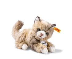 Steiff Lucy Katze - 18 cm - Kuscheltier für Kinder - Plüschkatze - weich & waschbar - braun gefleckt (099663)