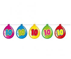 Folat Wimpelgirlande 10m Luftballon Zahl 10
