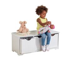 KidKraft Nantucket Sitzbank für Kinder, Wood, Weiß, 100,00 x 36,00 x 39,00 cm