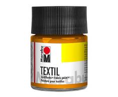 Marabu 17160005225 - Textil Stoffmalfarbe mandarine 50 ml, Stoffdruckfarbe auf Wasserbasis, für helle Stoffe, waschbeständig bis 60°C, weicher Griff, einfache Fixierung durch Bügeln o. Backofen