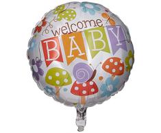 Qualatex 25210 45,7 cm Welcome Baby Banner Garten rund Folienballon 01 ct
