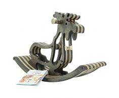 Sweety Toys 11179 Holz Schaukelpferd Elch Elmond Dunkelbraun- hochwertiges Designer Schaukelpferd