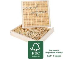 small foot 10952 Wörter legen, Lesespiel aus Holz, Lernhilfe für erste Lese-und Schreibversuche mit 145 Buchstabenwürfeln, geeignet für Kinder ab 6 Jahren Spielzeug