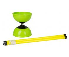 Idena 40002 - Diabolo Spiel mit Handstäben und einem grünen Diabolo, für Kinder und Erwachsene, ideal für Garten, Park oder Strand