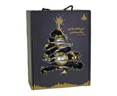 Riffelmacher & Weinberger 26253 Glaskugeln im Koffer (PVC-frei), 6 cm, 24 Stck./ Pckg, Champagner,