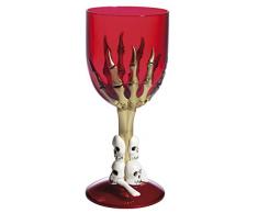 Smiffys Gothic Weinglas mit Skelett Hand und Totenkopf Ständer, One Size, 35639