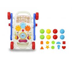 Jamara 460586 Lauflernwagen My First Walker-fördert spielerisch die feinmotorischen Fähigkeiten, ergonomisches Design mit Haltegriff, incl. Sound Box, Telefon und Drehscheibe, bunt