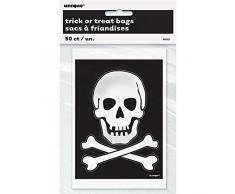 Unique Party Supplies Totenkopf und gekreuzte Knochen Halloween Taschen, 50 Stück