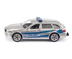 SIKU 1401, Polizei-Streifenwagen, Metall/Kunststoff, Silber, Öffenbare Türen, Anhängerkupplung