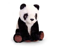 Keeleco SE6122 Plüschtier Panda, ca. 18 cm, aus recycelten Materialien, Augen aufgestickt aus Baumwolle