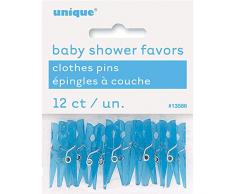 Unique Party Supplies Kunststoff blau Wäscheklammer Baby Dusche für, 12 Stück