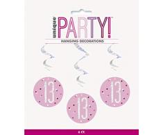 Unique Party 83807 Dekoration, Pink & Silver