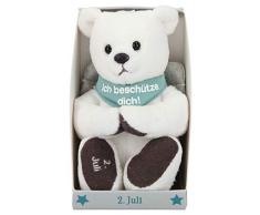 Depesche 8139.184 - Schutzengel Bär aus Plüsch, ca. 9 cm, mit Datum 02. Juli, Geschenk für Geburtstag, Jahrestag oder Hochzeitstag